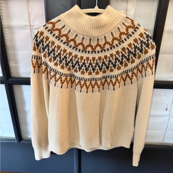 J. Crew Sweaters - J. Crew Women's Turtleneck Sweater in Cream and Brown